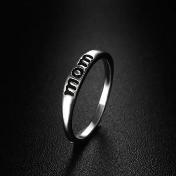Mom Silver Dainty Ring - Picture 2 of 2